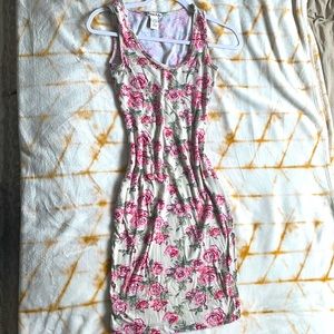 Cream pink rose dress